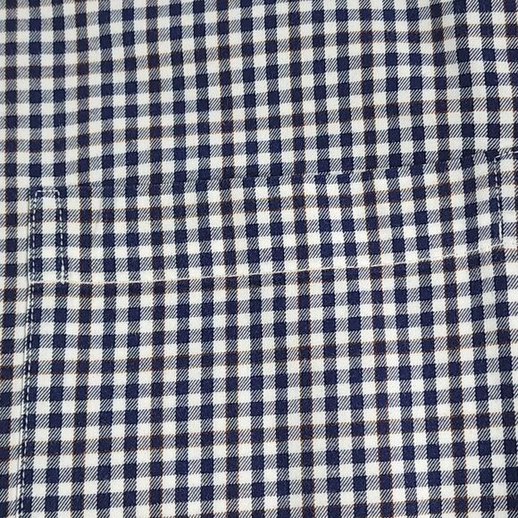Johnston & Murphy Shirt Large Long Sleeve Blue Gingham Check Point Collar Tailor - Picture 4 of 10